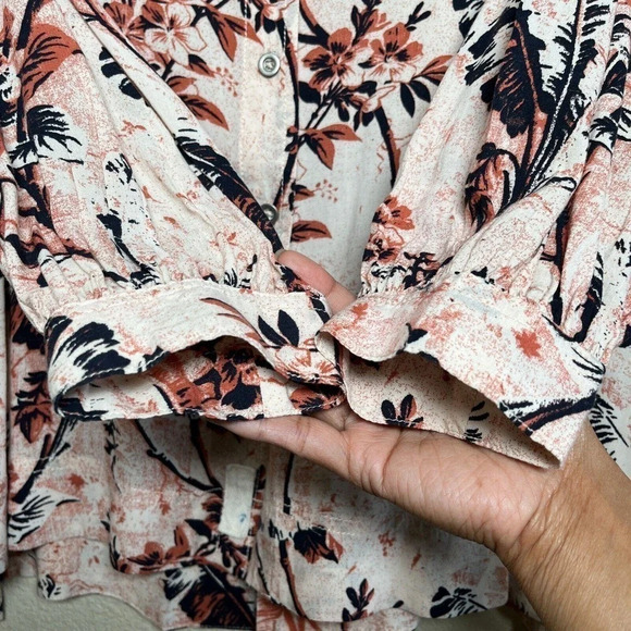 Free People It's A Vibe Button Down Shirt Floral Small - Picture 8 of 12